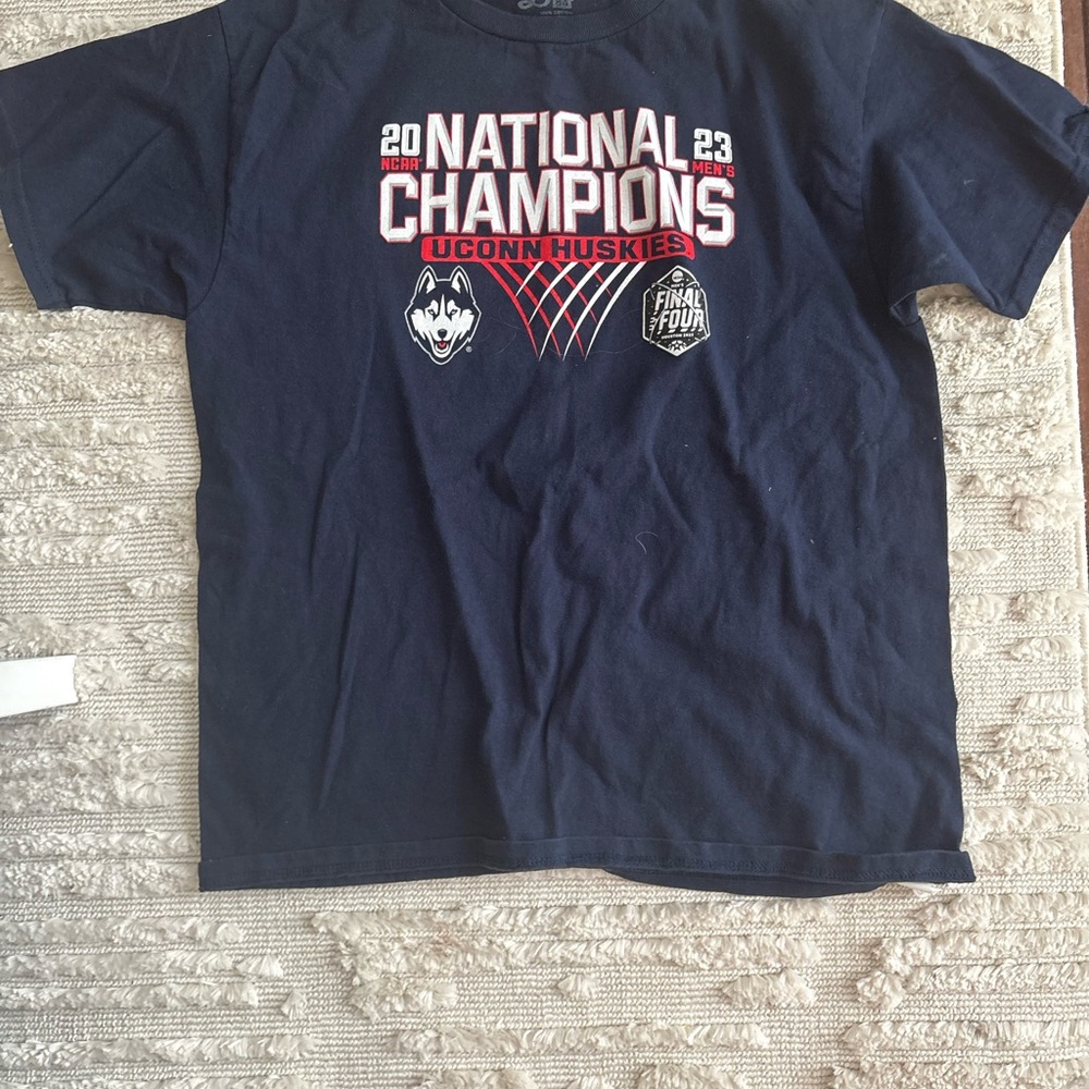 UConn Huskies Kids Navy Blue National Champions t shirt